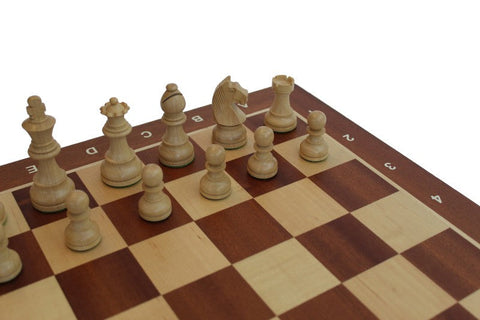 Italfama Luxury Wooden Chess Set, Mahogany Maple Board 48cm, Made in Italy