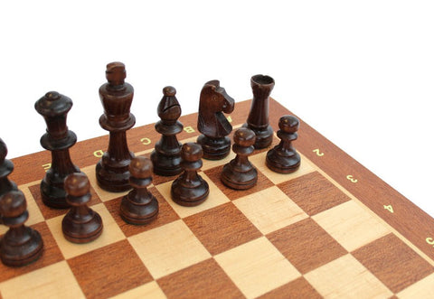 Italfama Wooden Chess Set Maple Mahogany 40cm Board Handcrafted