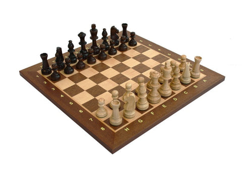 Italfama Wooden Chess Set Maple Mahogany 40cm Board Handcrafted