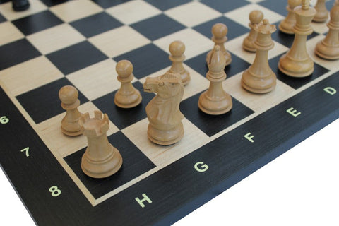 Italfama Wooden Chess Set with Ebony Maple 48cm Board, Weighted Pieces