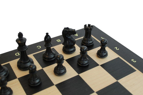 Italfama Wooden Chess Set with Ebony Maple 48cm Board, Weighted Pieces