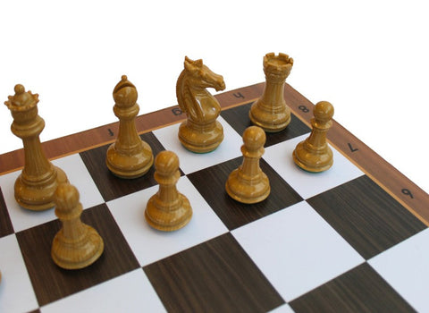 Italfama Wooden Chess Set 51x51cm PVC Board Weighted Pieces Brown White