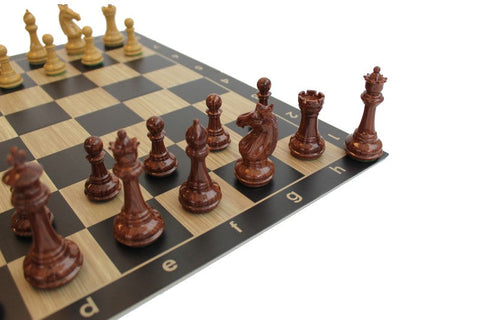 Italfama PVC Chess Set 51x51cm, Weighted Wood Style Pieces, Made in Italy
