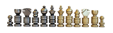 Italfama Luxury Brass Chess Set with Mahogany Board and Storage Drawer