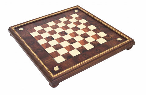 Italfama Handmade Wooden Chess Board 56cm, 5cm Squares, Framed Italy