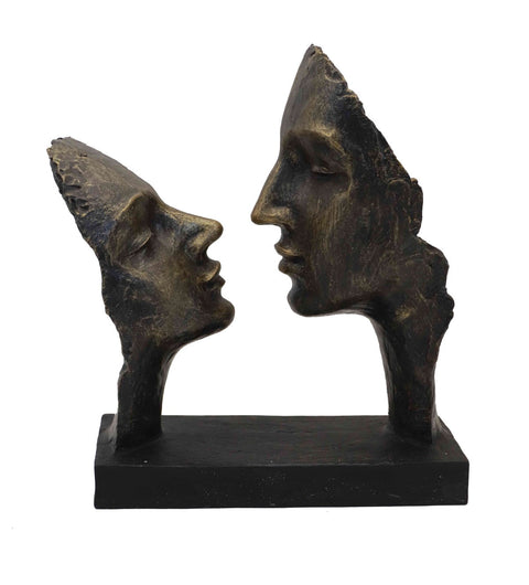 Italfama Bronze Resin Couple Kissing Statue Romantic Italian Home Decor 26cm