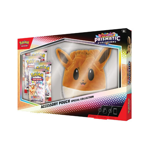 5x Pokémon Prismatic Evolutions Booster Packs + Eevee Accessory Pouch