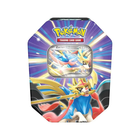 Pokémon TCG Slashing Legends Tin Zacian ex Promo + 4 Booster Packs + Code Card