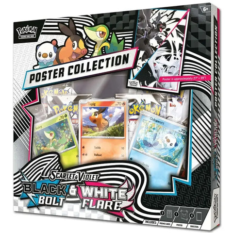 Pokemon TCG Unova Poster Collection Box w/ 4 SV Boosters & 3 Promo Cards