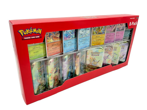 Pokemon TCG Prismatic Evolutions 8 Mini Tins Promo Costco Box Sealed