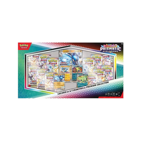 Pokemon TCG Prismatic Evolutions Lucario & Tyranitar ex Premium Collection