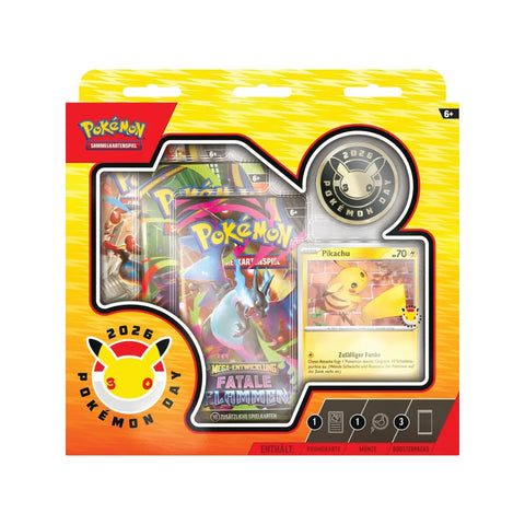 Pokemon TCG Pokemon Day 2026 Pikachu Promo Box 3 Boosters German