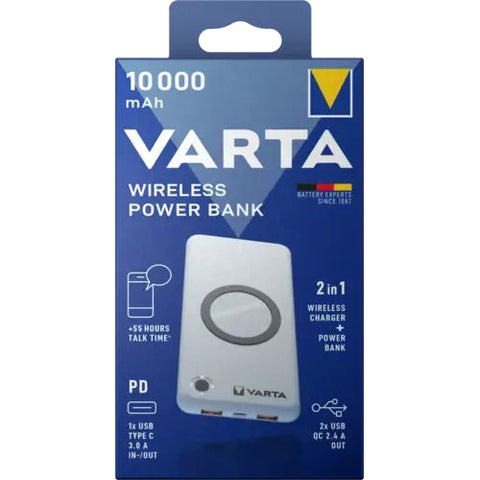 Varta Wireless Power Bank 10000mAh 20W Fast Charger White