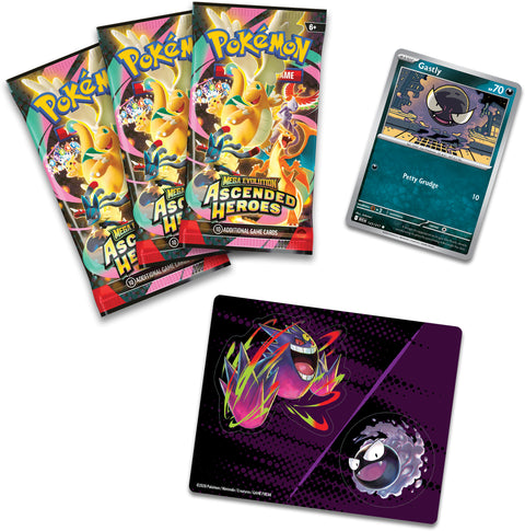 Pokemon TCG Ascended Heroes Tech Sticker Blister 3 Packs Gastly Promo