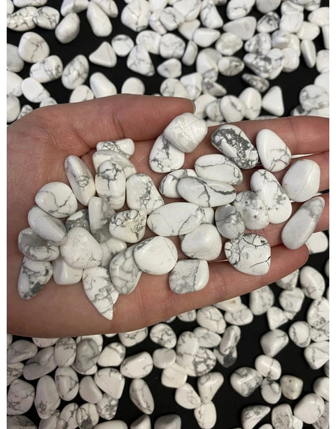 24 Small African Tumble Stones White Howlite - Magnesite Gems Ancient Wisdom NEW