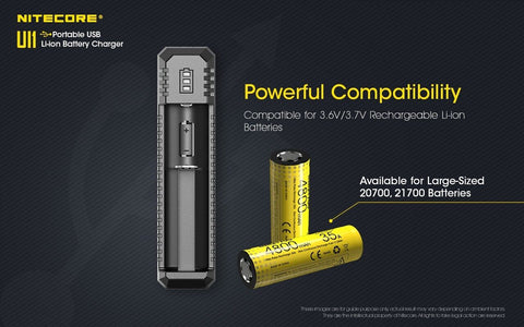 Nitecore UI1 Smart USB Li-Ion Battery Charger for 18650 21700 IMR Cells