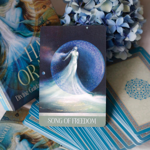 Hafiz Oracle Cards by Rassouli 44-Card Deck Blue Angel Heart Guidance