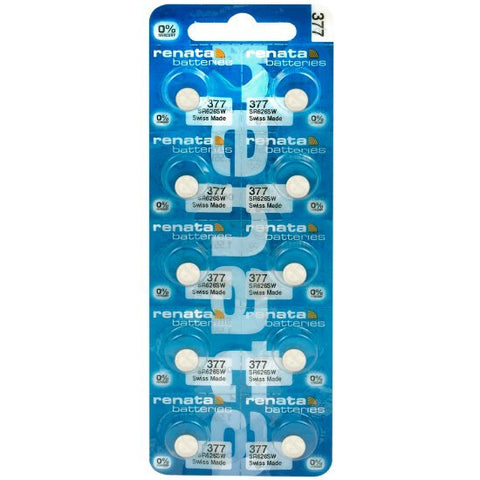 10x Renata 377 SR626SW 1.55V Silver Oxide Watch Batteries Swiss Made