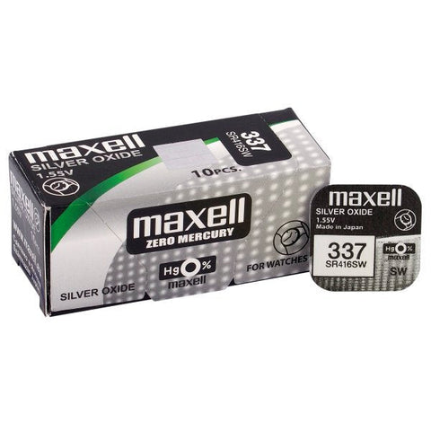 10x Maxell 337 SR416SW Silver Oxide 1.55V Watch Batteries Japan