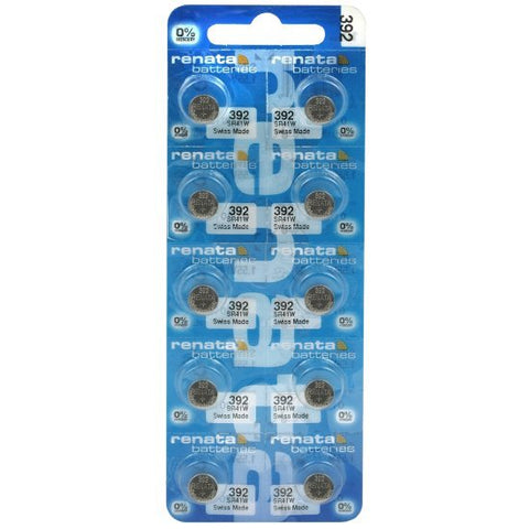 10x Renata 392 SR41W 384 Silver Oxide 1.55V Watch Batteries Swiss Made