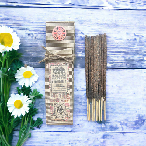 8x Banjara Chamomile Resin Incense Sticks Floral Calming Aroma 20cm