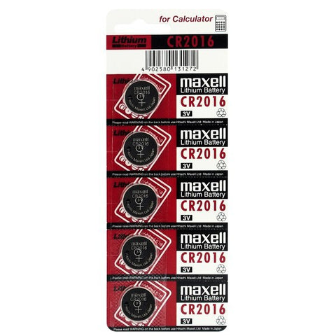 5x Maxell CR2016 3V Lithium Coin Cell Batteries DL2016 ECR2016