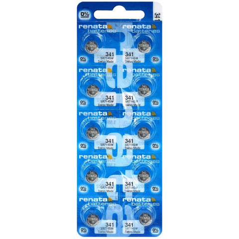 10 Renata 341 Sr714Sw Batteries Silver Oxide 1.55V Watch Battery NEW