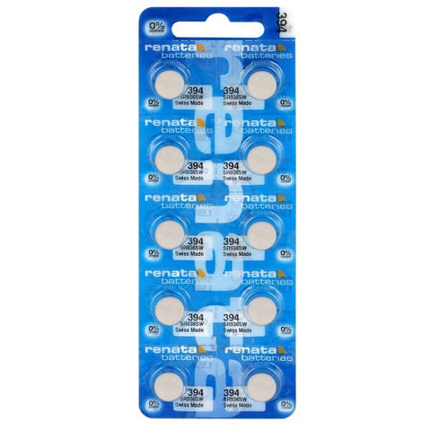 10x Renata 394 SR936SW Silver Oxide 1.55V Watch Batteries Swiss Made