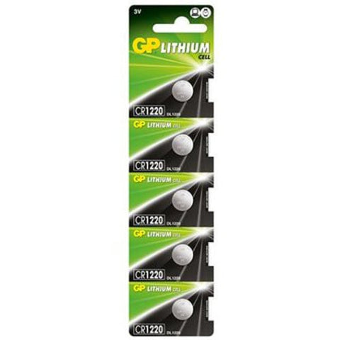 5x GP CR1220 3V Lithium Coin Cell Button Batteries DL1220 ECR1220