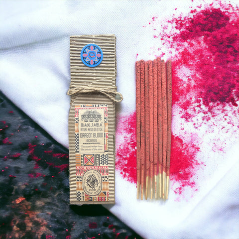 8x Banjara Dragon Blood Resin Incense Sticks Sweet Floral Scent
