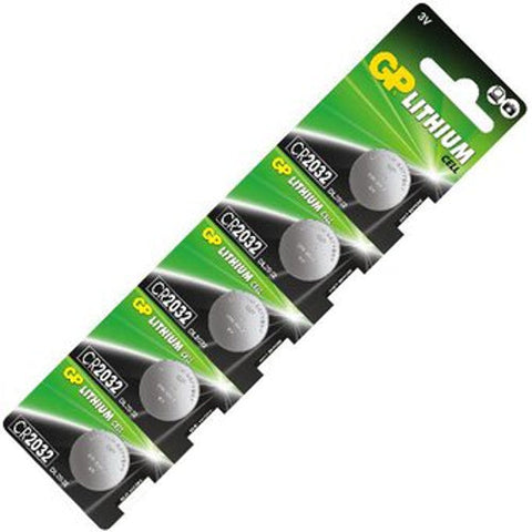 5x GP CR2032 Lithium Coin Cell Batteries 3V DL2032 Watch Remote Toy