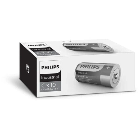 10x Philips LR14 C Industrial Alkaline C Batteries Bulk Pack