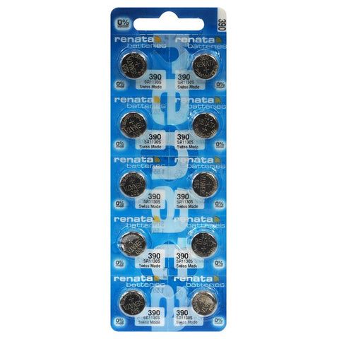 10x Renata 390 SR1130SW Silver Oxide Watch Batteries 1.55V 10-Pack