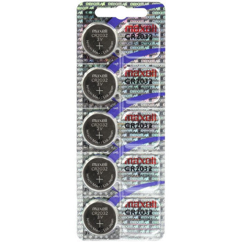 5x Maxell CR2032 3V Lithium Coin Cell Batteries Hologram Seal