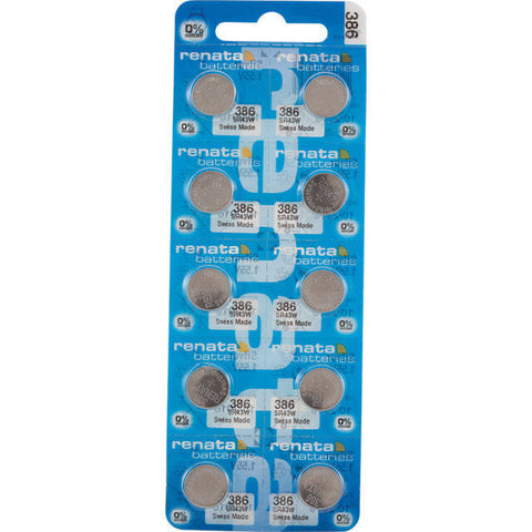 10x Renata 386 SR43W 1.55V Silver Oxide Watch Batteries Swiss Made
