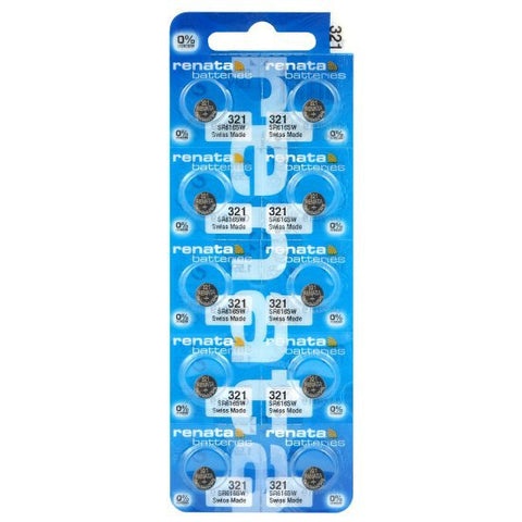 10x Renata 321 SR616SW Silver Oxide Watch Batteries 1.55V Swiss Made
