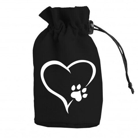 Q-Workshop Dog Dice Pouch Black Cotton Bag for RPG DnD Polyhedral Dice