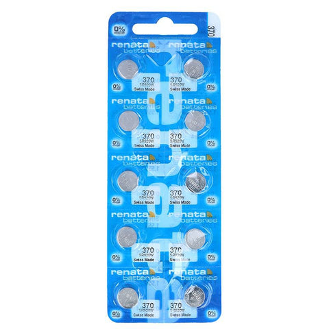 10 Renata 370 Sr920W Batteries Silver 1.55V Watch Battery 40Mah 10Bl NEW