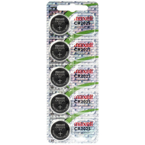 5x Maxell CR2025 3V Lithium Coin Cell Batteries DL2025 Watch 5-Pack