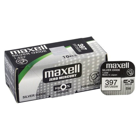 10x Maxell SR726SW 397 396 Silver Oxide 1.55V Watch Batteries Japan