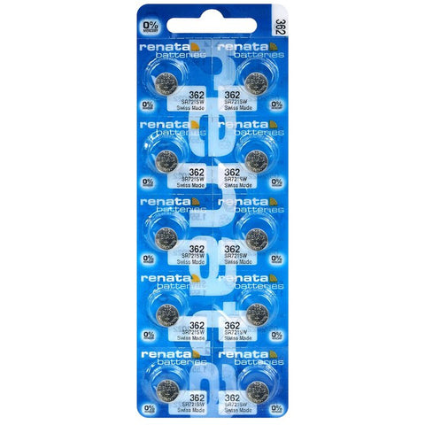 10 Renata 362 Sr721Sw Batteries Silver 1.55V Watch Battery 10Bl NEW