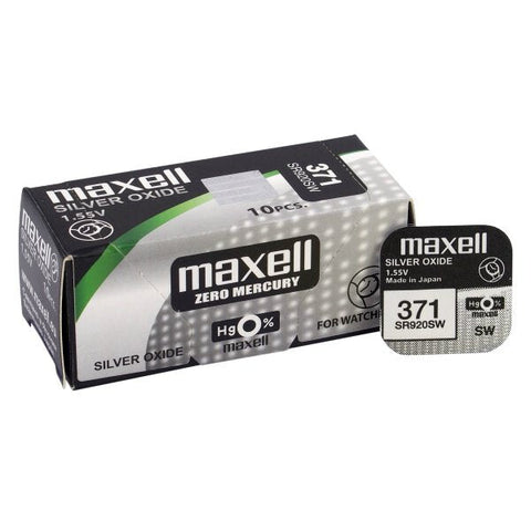 10x Maxell 371 370 SR920SW Silver Oxide 1.55V Watch Batteries Japan