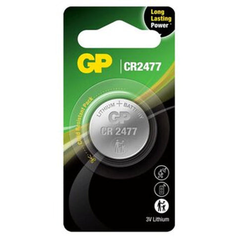 1x GP CR2477 3V Lithium Coin Cell Button Battery Blister Pack