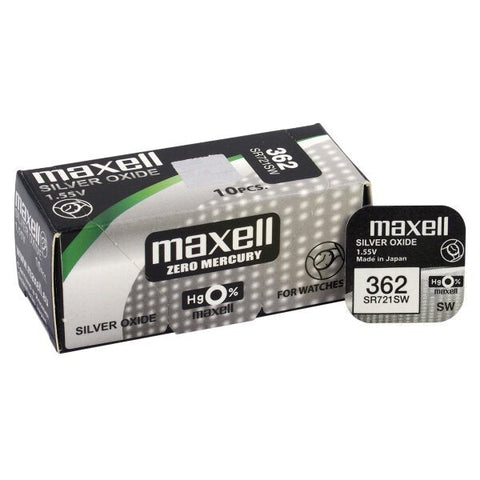 10x Maxell 362 SR721SW 1.55V Silver Oxide Watch Batteries Japan Made