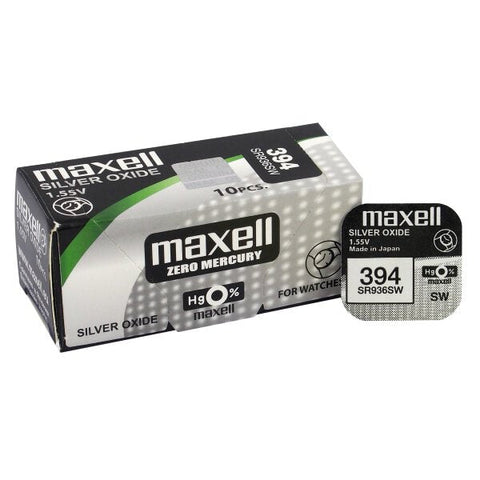 10x Maxell 394 380 SR936SW 1.55V Silver Oxide Watch Batteries