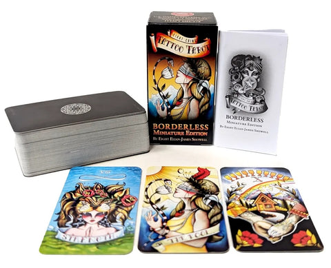Eight Coins Tattoo Tarot Mini Borderless Deck 78 Cards by US Games
