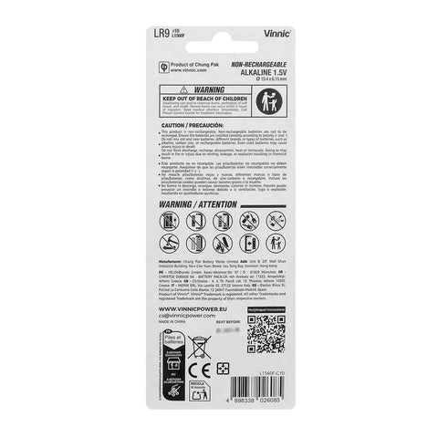 Vinnic LR9 L1560 625 EPX Alkaline Batteries 10 pcs.