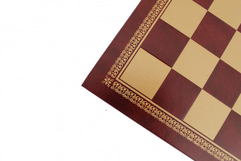 Italfama Gold Burgundy Faux Leather Chess Board 33x33cm Italy