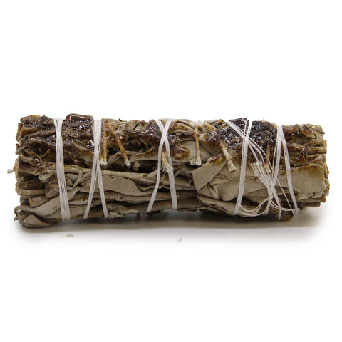 White Sage & Copal Resin Smudge Stick 10cm Aura Cleansing Made in Mexico