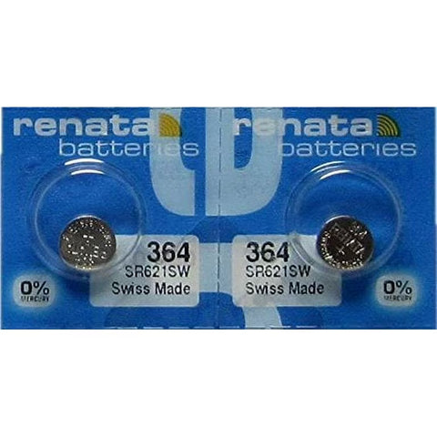 2x Renata 364 SR621SW Silver Oxide 1.55V Watch Batteries Swiss Made